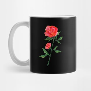 Red Rose Watercolor Mug